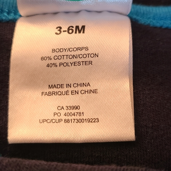 Sesame Street Cookie Monster navy long sleeved onesie/bodysuit - Picture 3 of 4